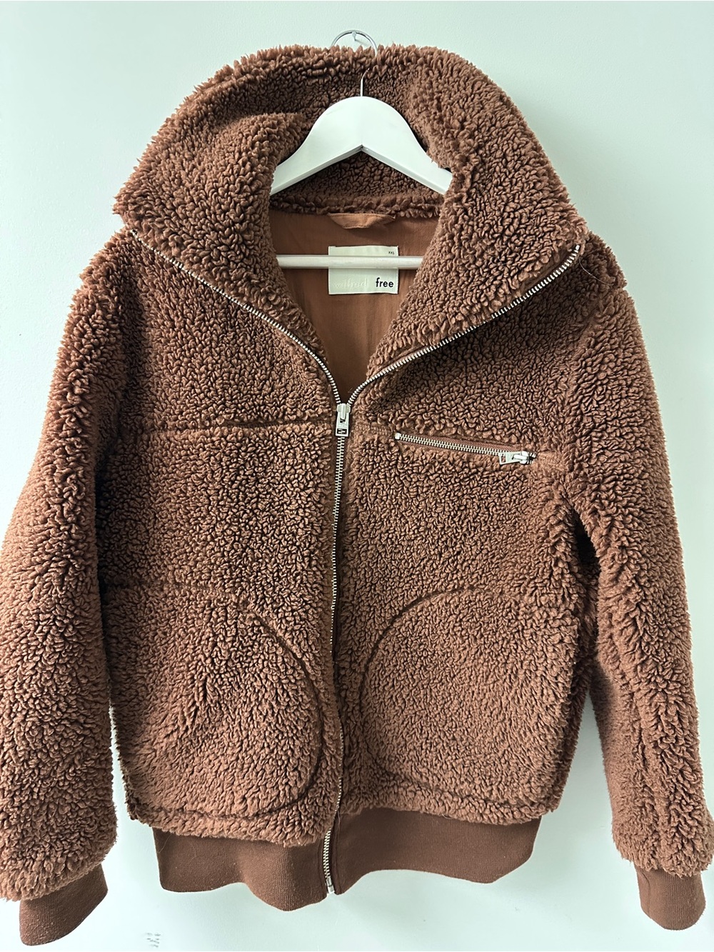 Aritzia Wilfred Free The Teddy Jacket Brown Sherpa XXS